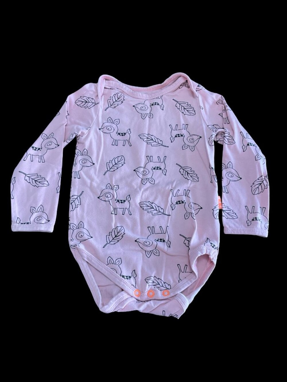 👣 5/$25 - Pink Deer Print Long Sleeve Onesie
